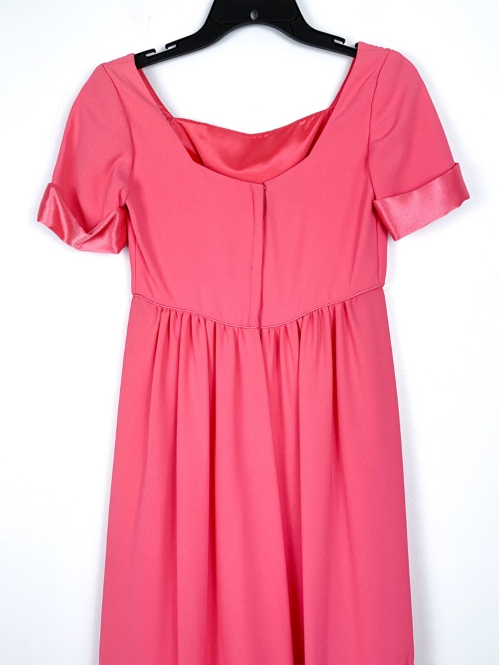 1960s Emma Domb evening gown pink empire waist regency style dress fits size 0 - Picture 5 of 15